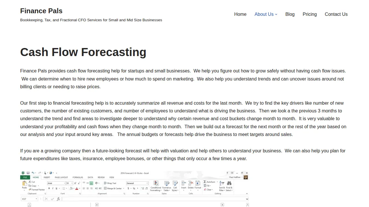 Finance Pals page