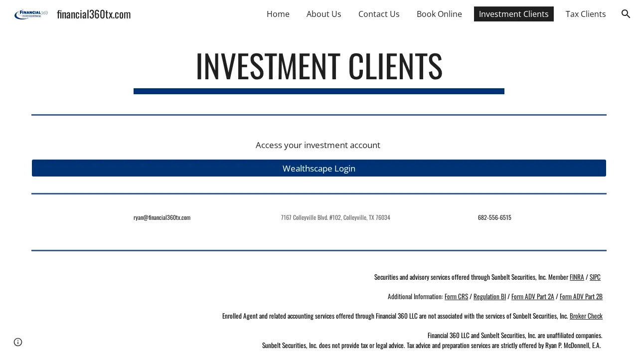 Financial 360 page