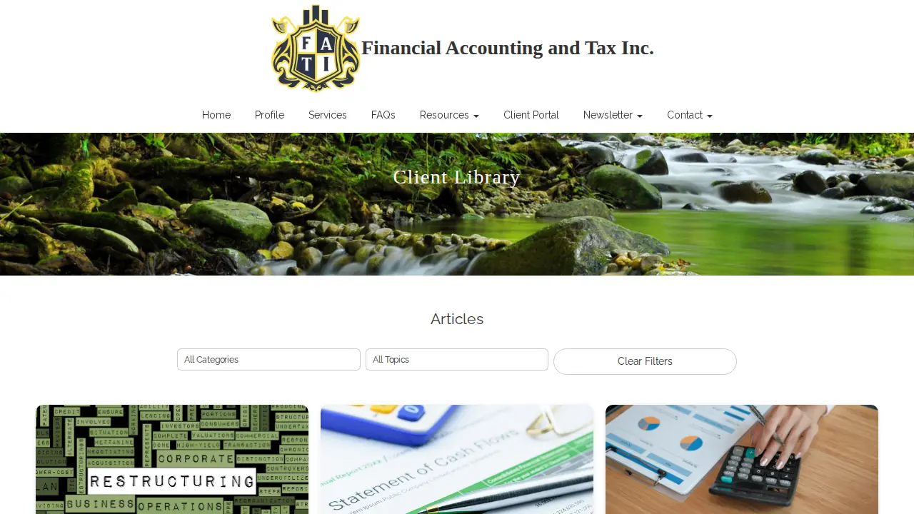 Financial Accounting and Tax incorporated page