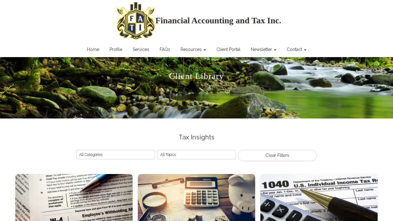 Financial Accounting and Tax incorporated page