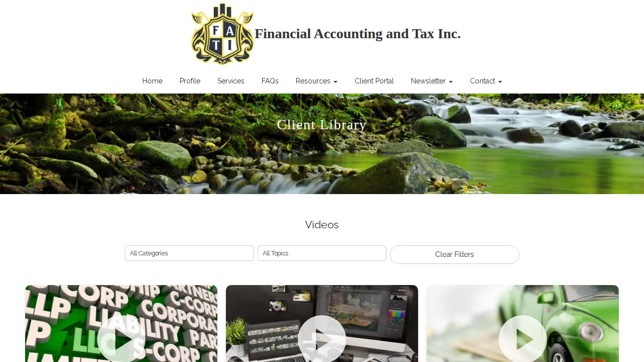 Financial Accounting and Tax incorporated page