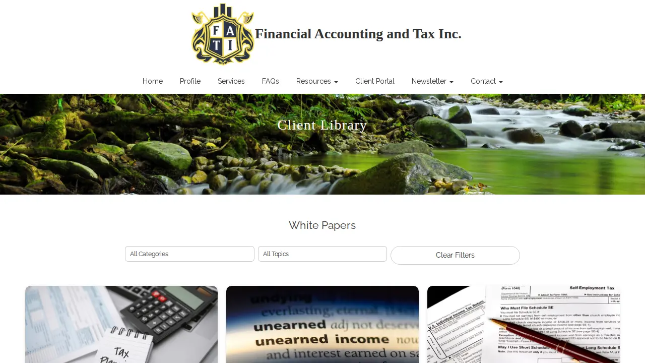 Financial Accounting and Tax incorporated page