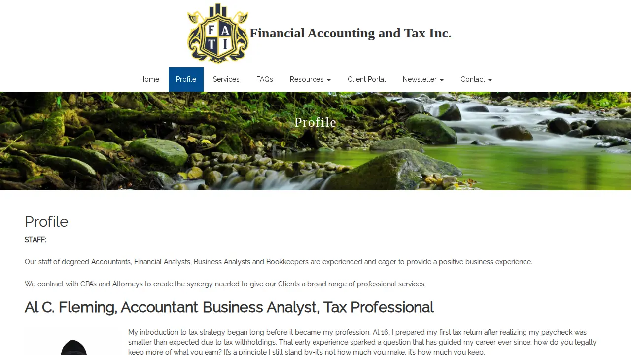 Financial Accounting and Tax incorporated page
