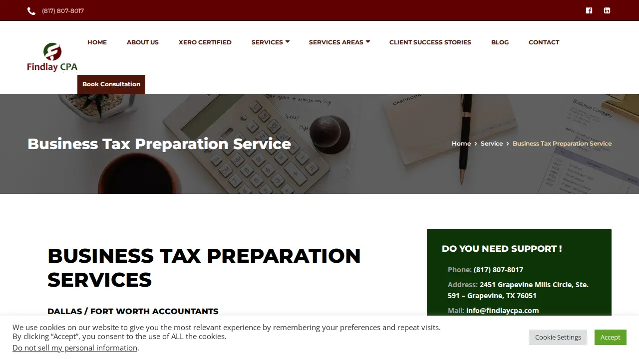 Findlay CPA page