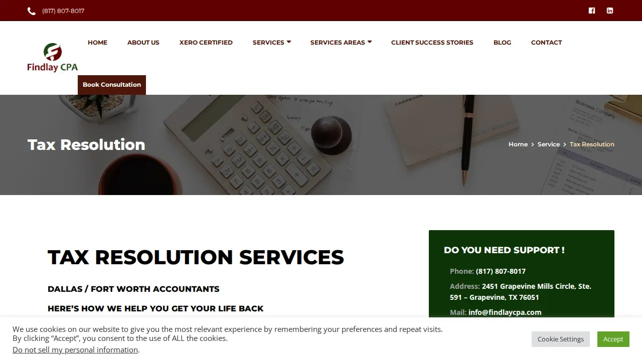 Findlay CPA page