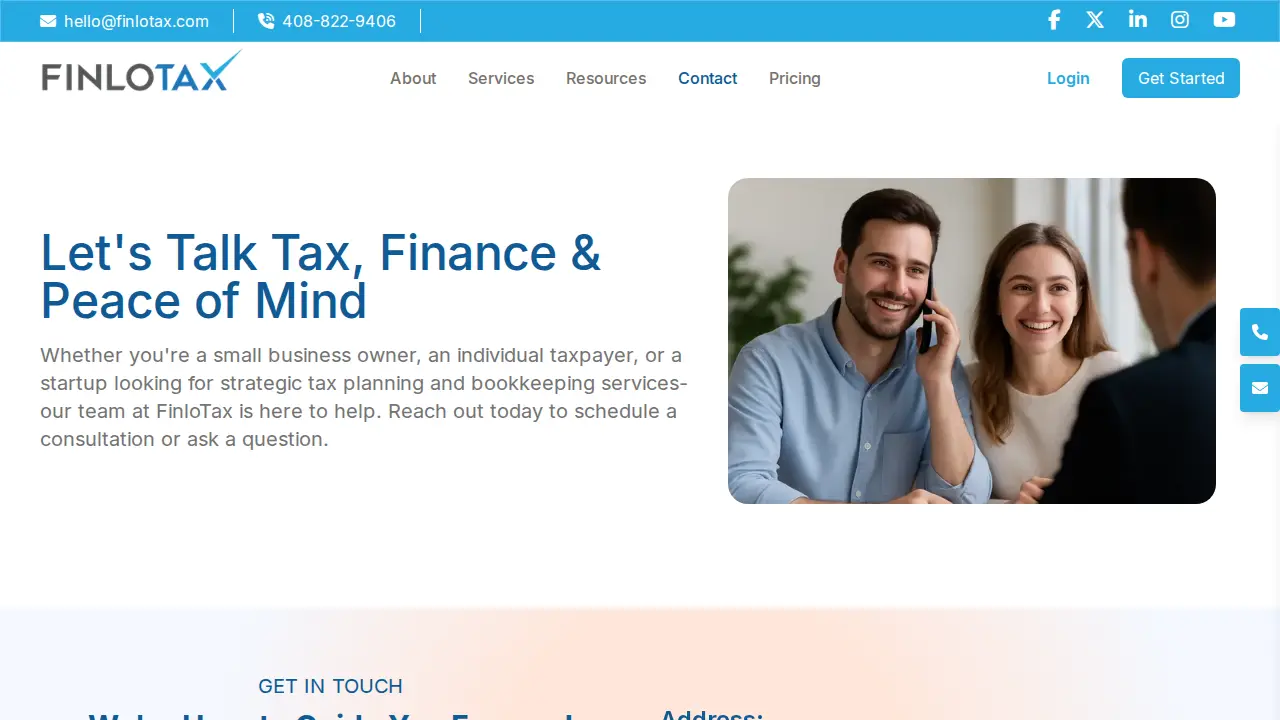 FinloTax | Tax Planning, Bookkeeping & CFO page