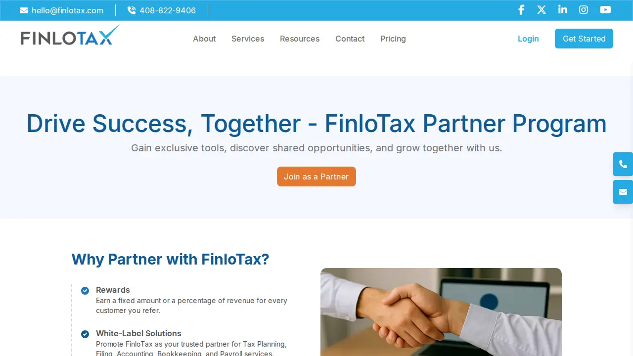 FinloTax | Tax Planning, Bookkeeping & CFO page