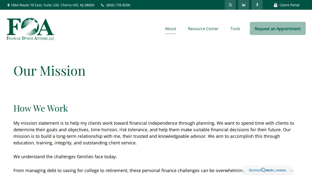Financial Options Advisors LLC. page