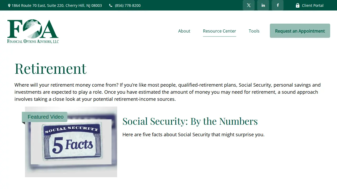 Financial Options Advisors LLC. page