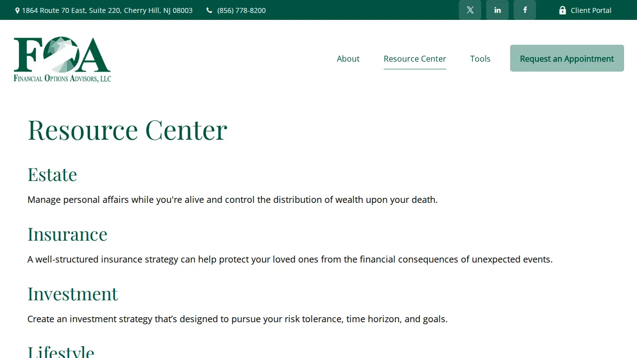 Financial Options Advisors LLC. page