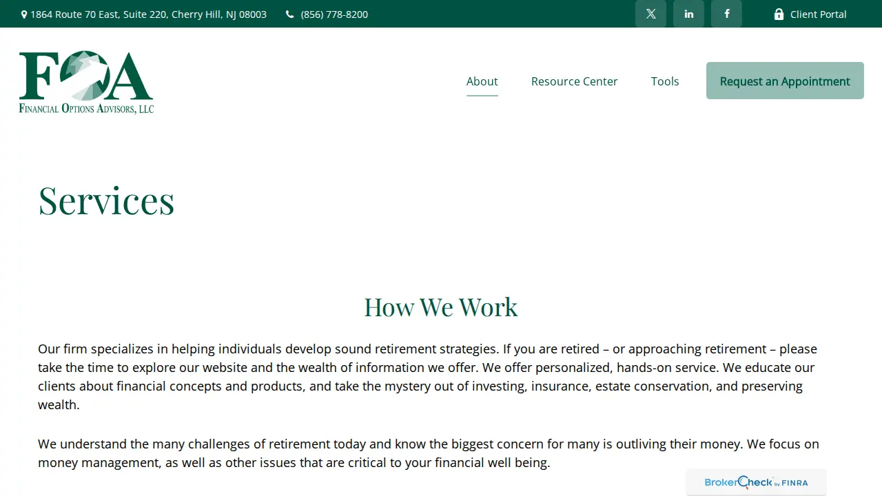 Financial Options Advisors LLC. page
