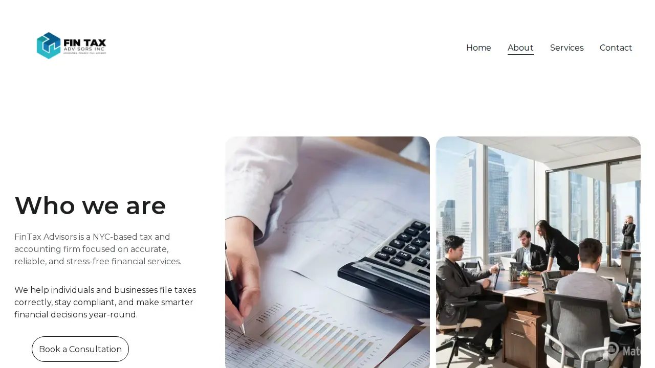 Fintax Advisors Inc. page