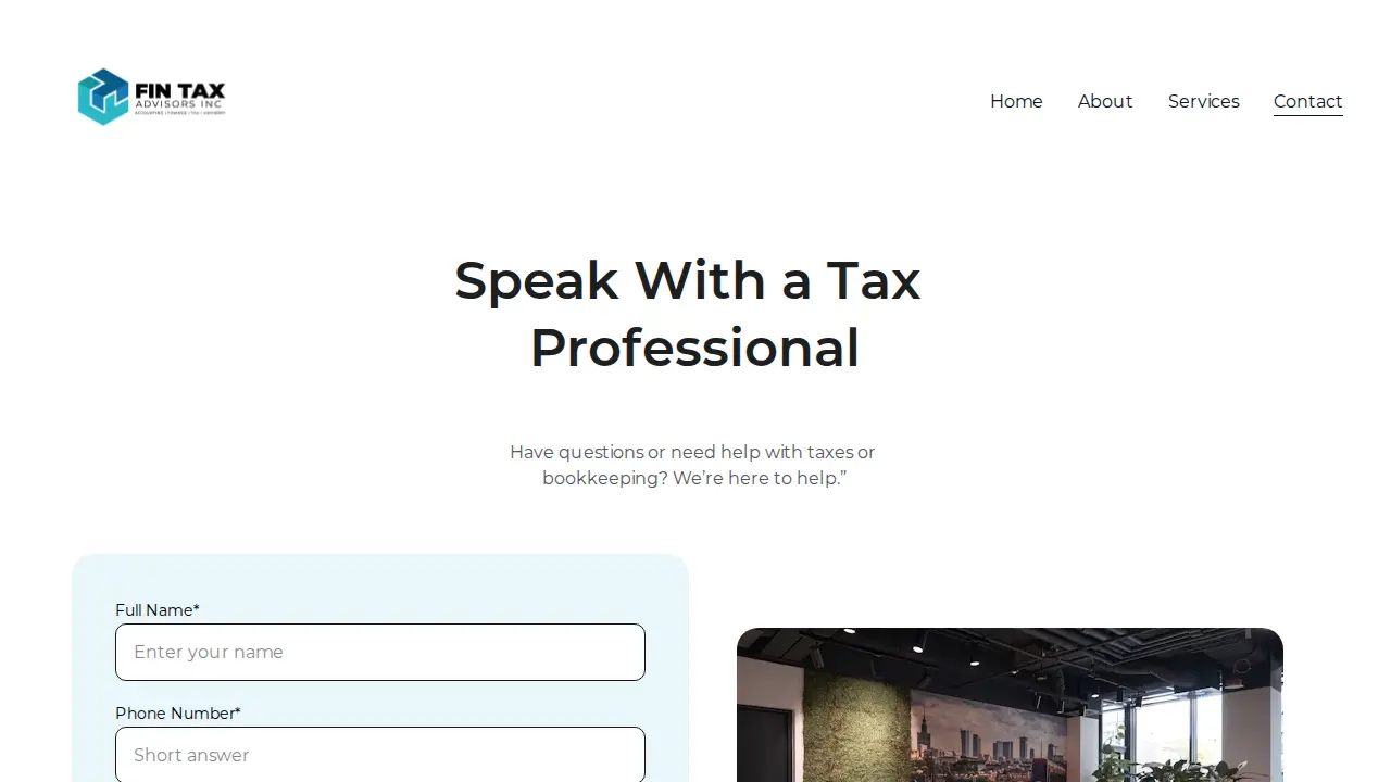 Fintax Advisors Inc. page