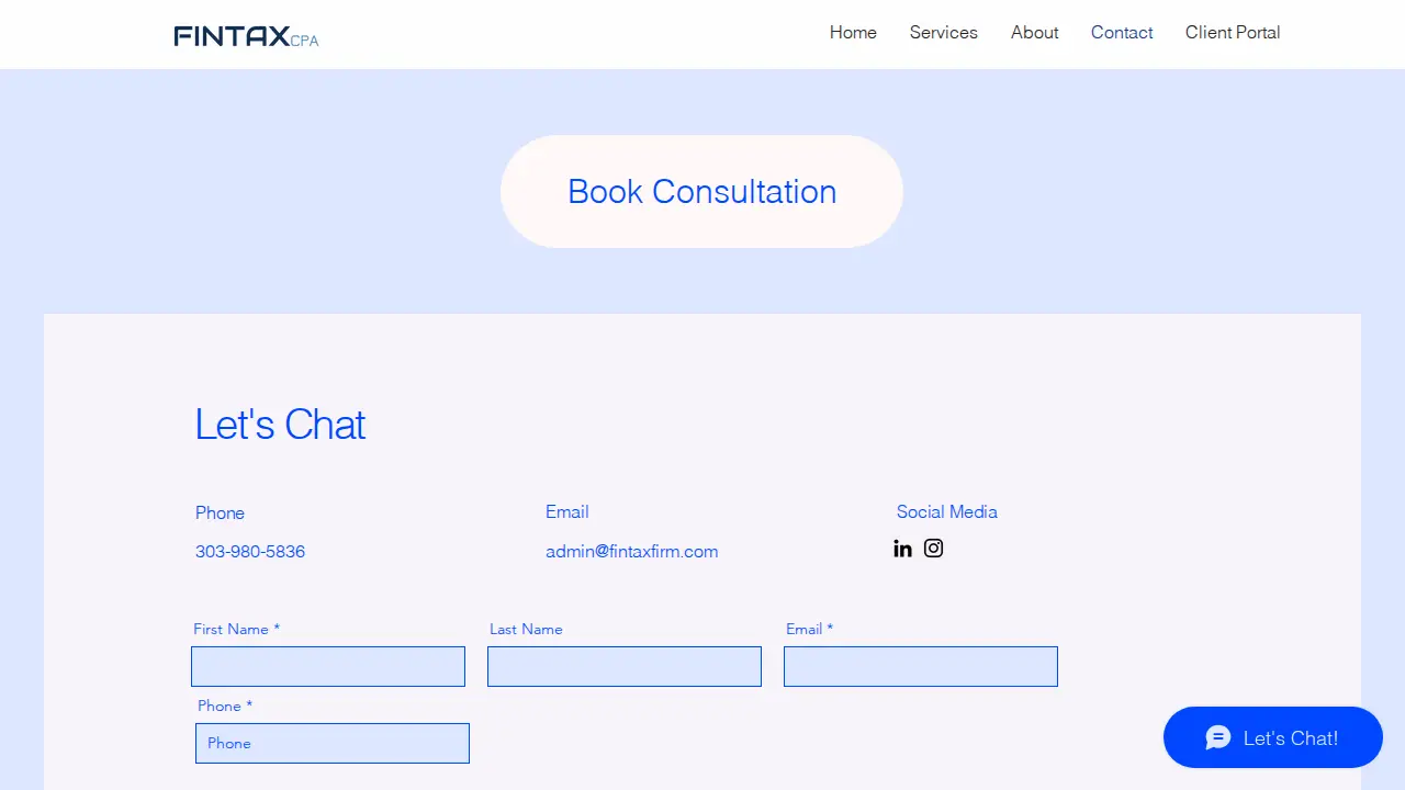 FINTAX CPA page