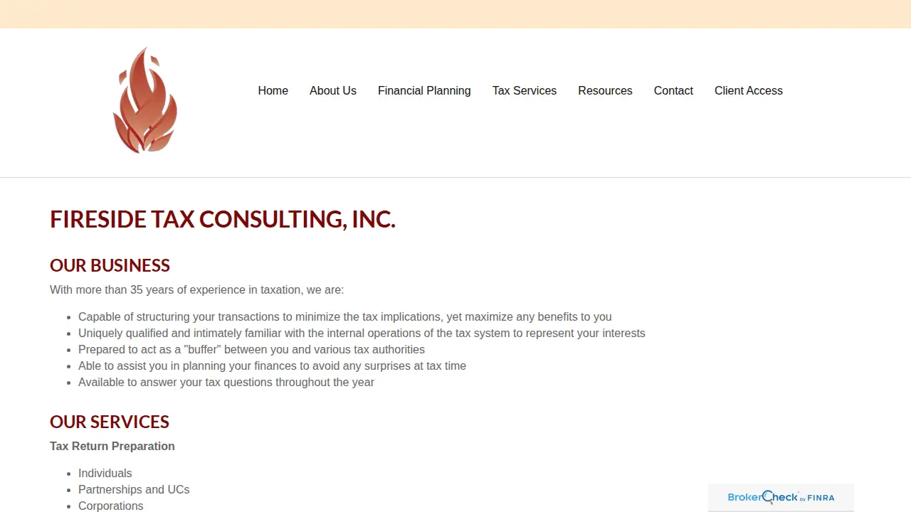Fireside Tax Consulting Inc page