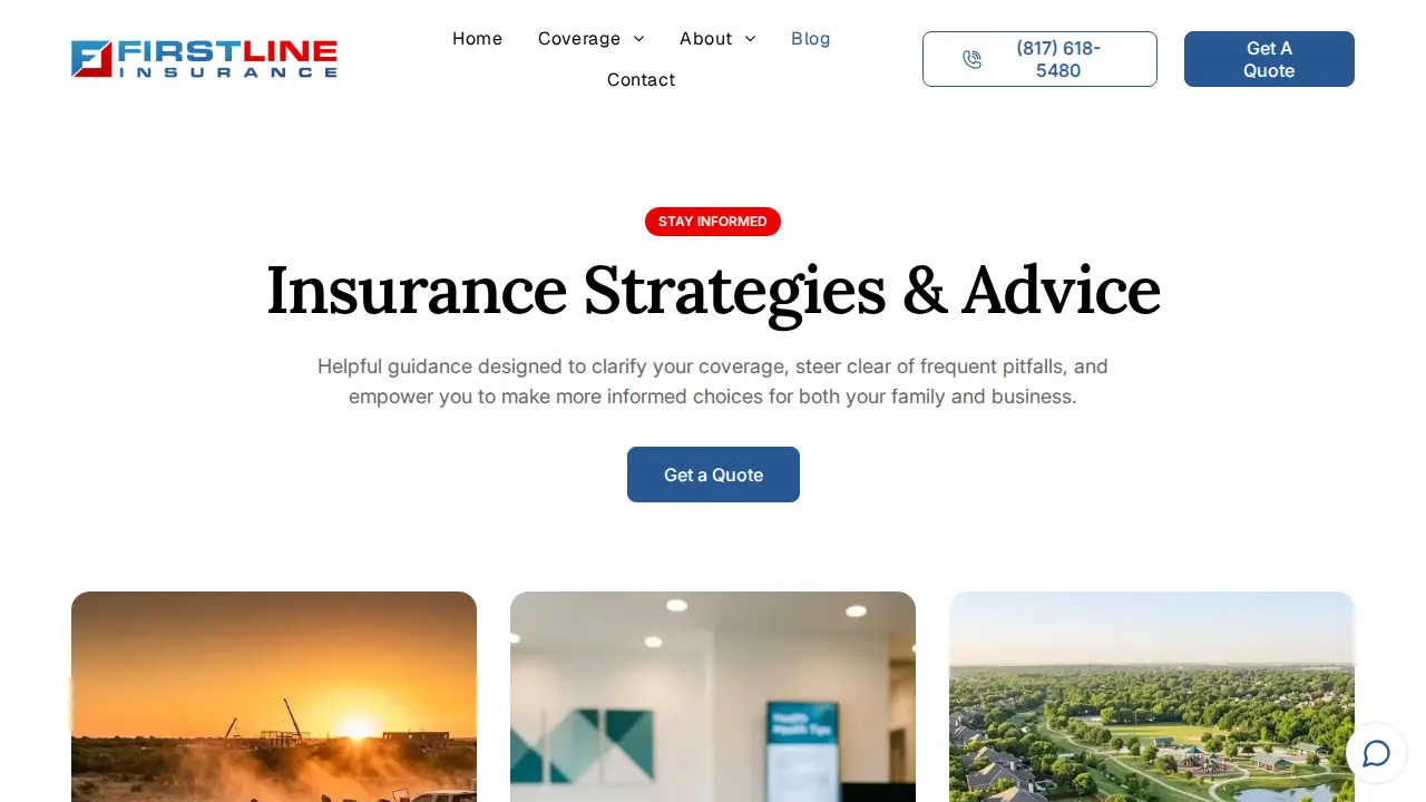 Firstline Insurance Agency page