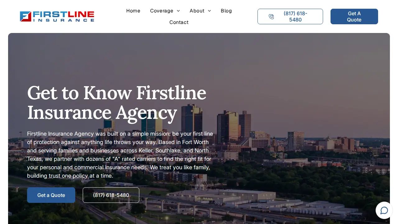 Firstline Insurance Agency page
