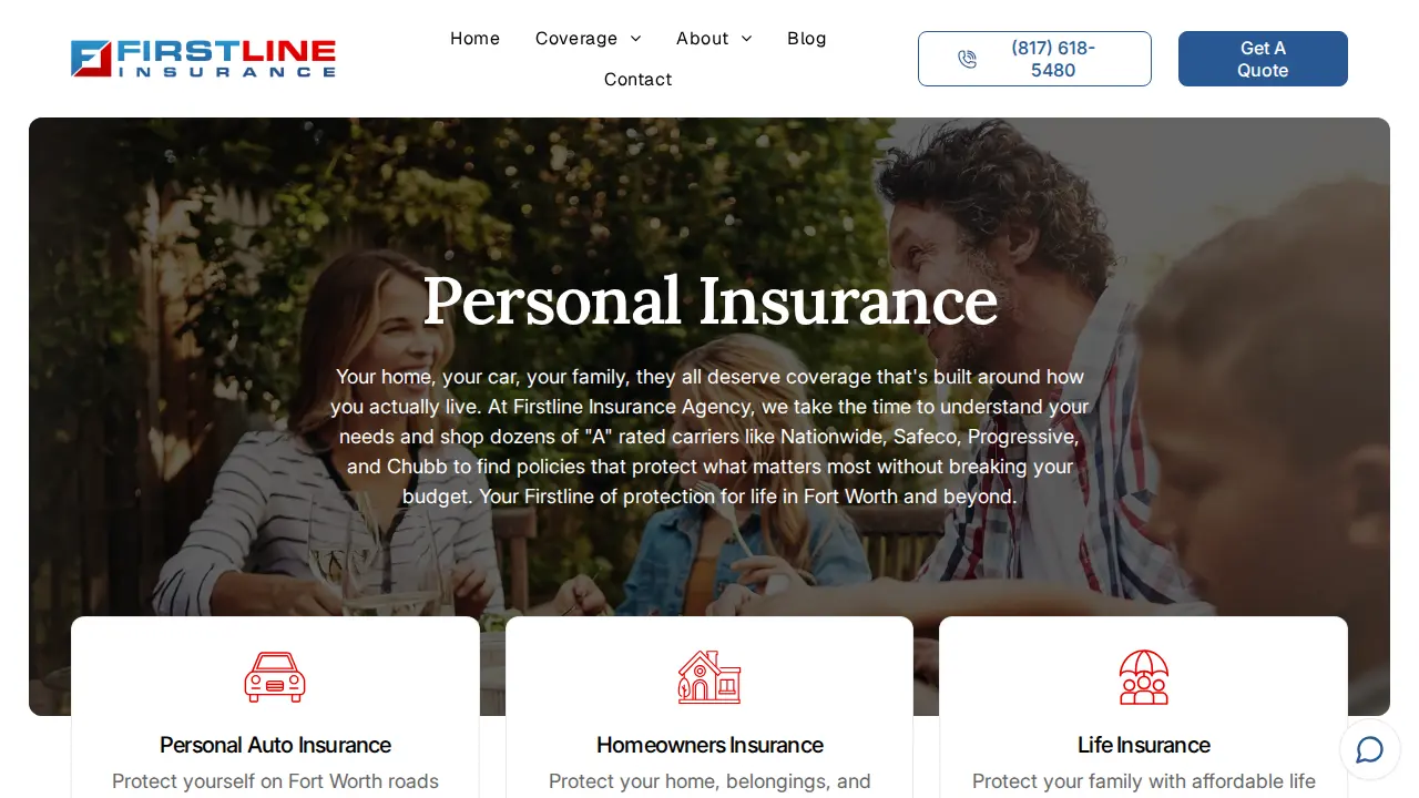 Firstline Insurance Agency page