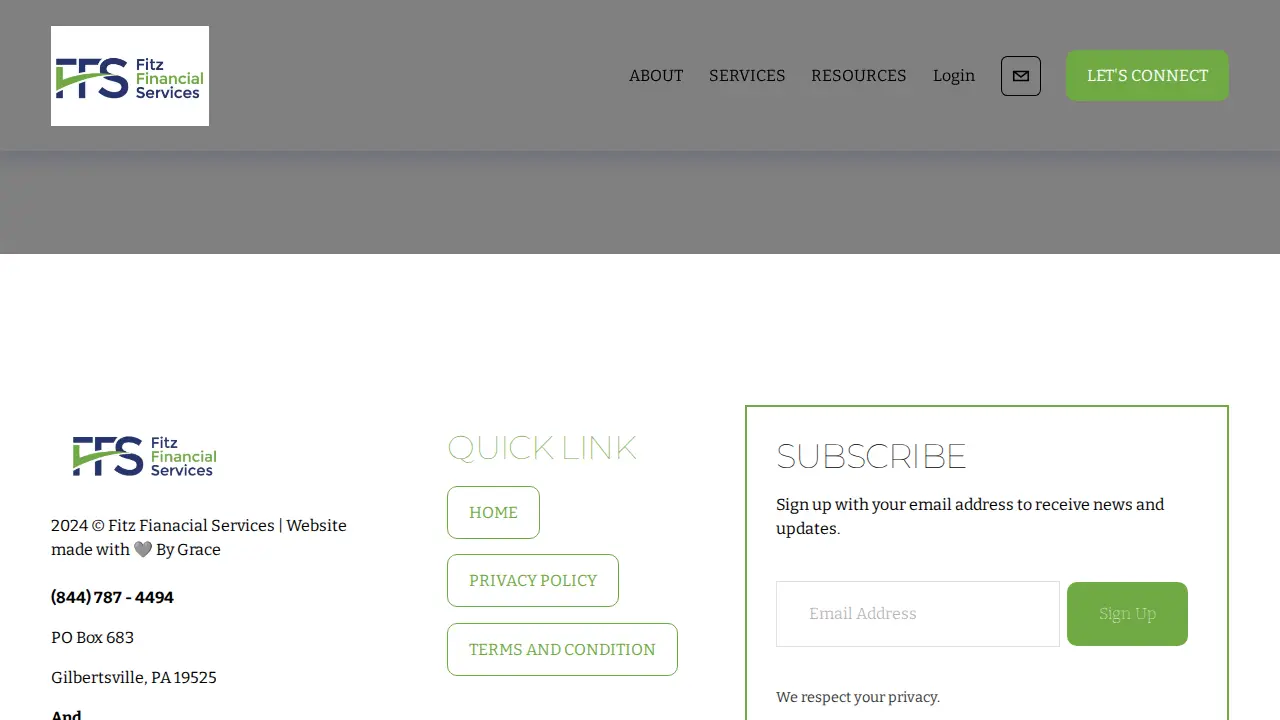 Fitz Financial Services page