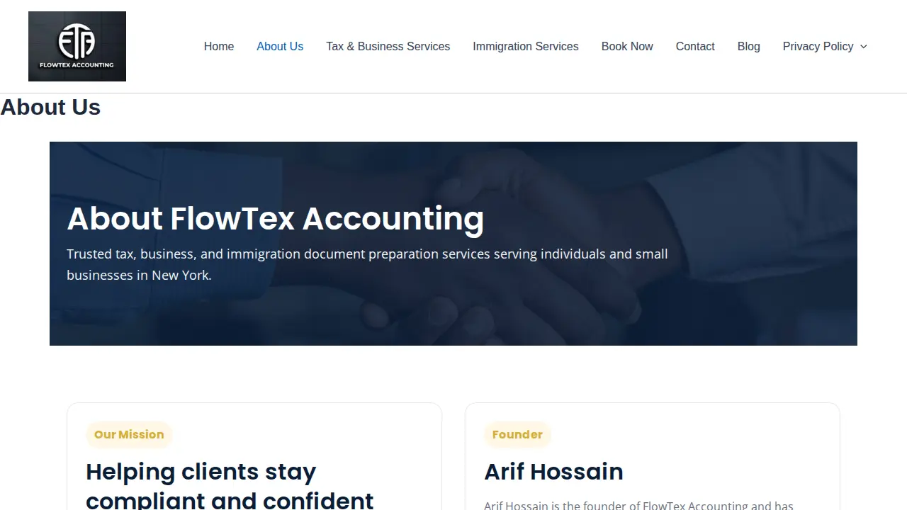 FlowTex Accounting page