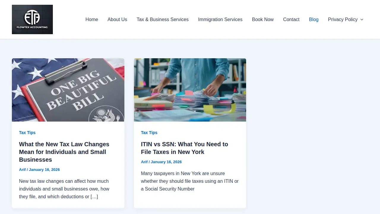FlowTex Accounting page