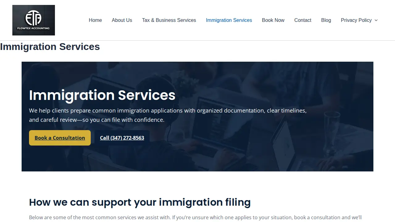 FlowTex Accounting page