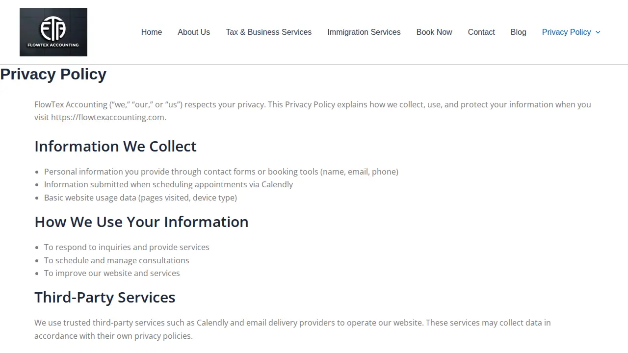 FlowTex Accounting page