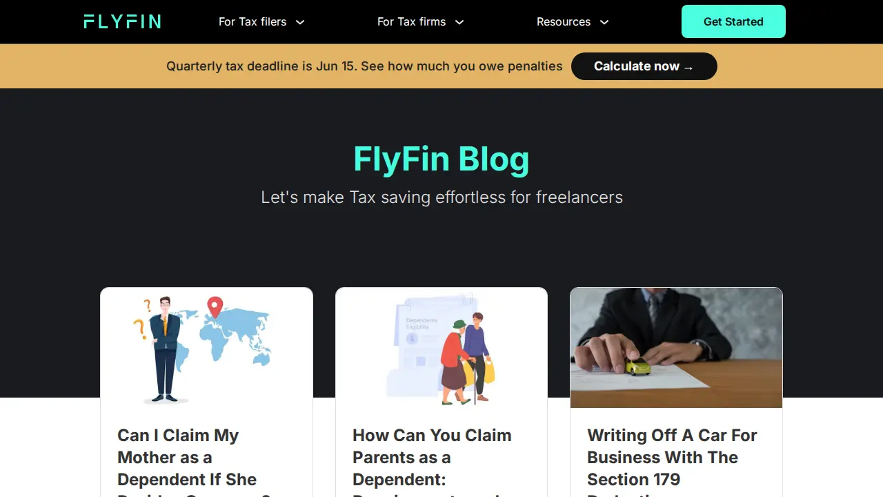 FlyFin AI page