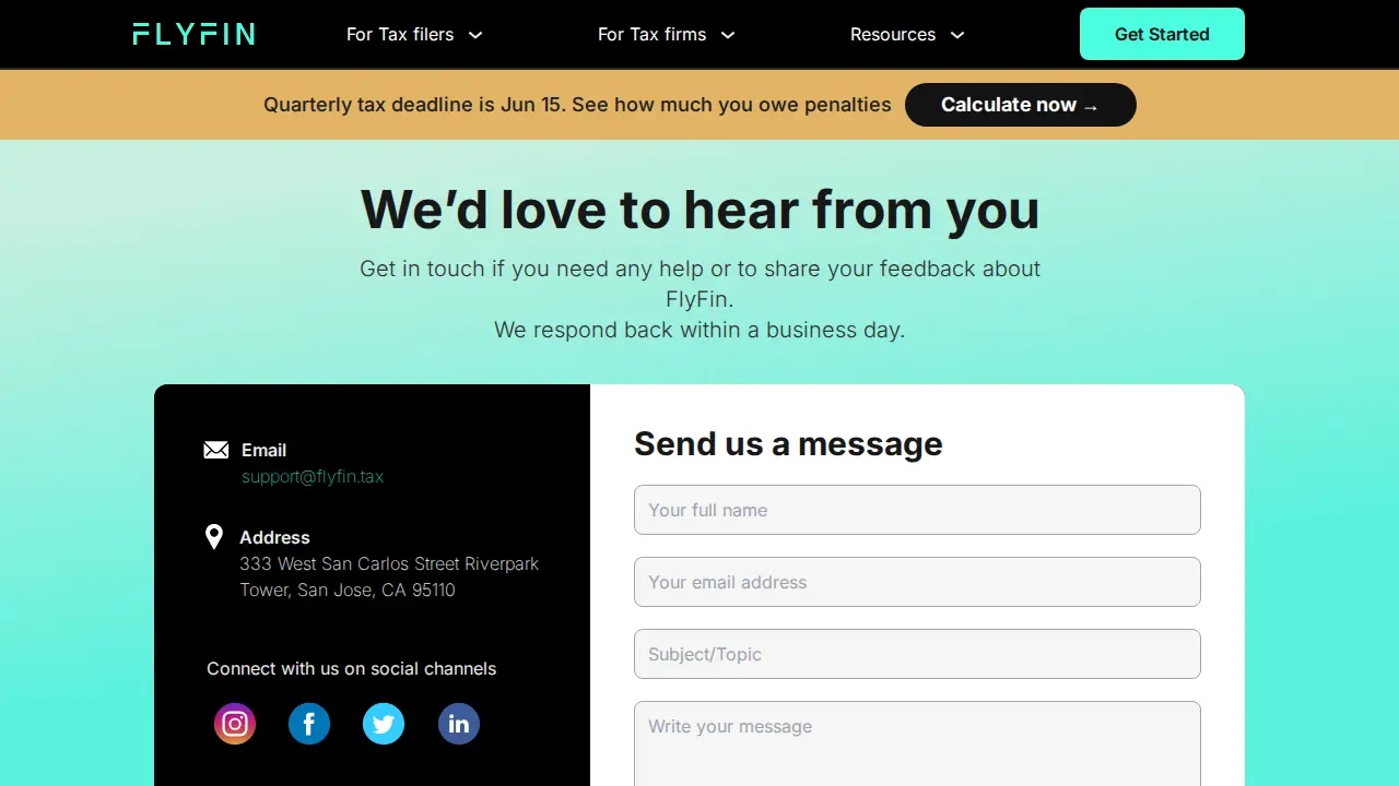 FlyFin AI page