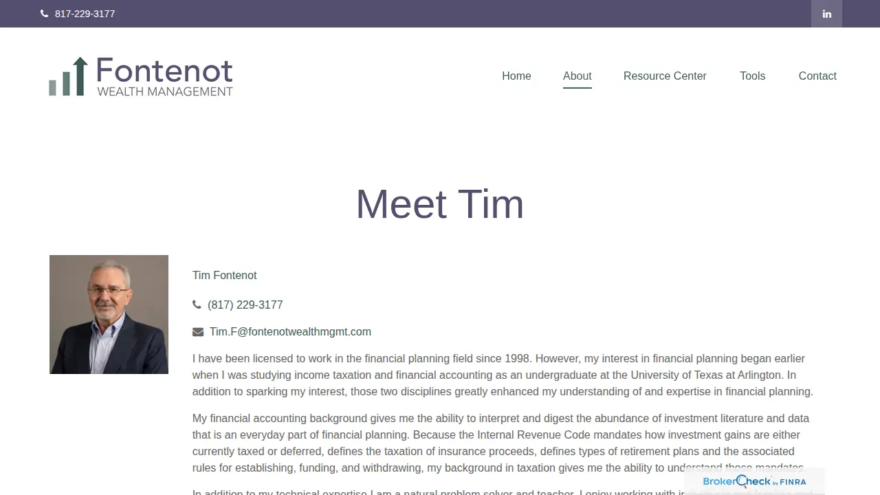 Fontenot Wealth Management page