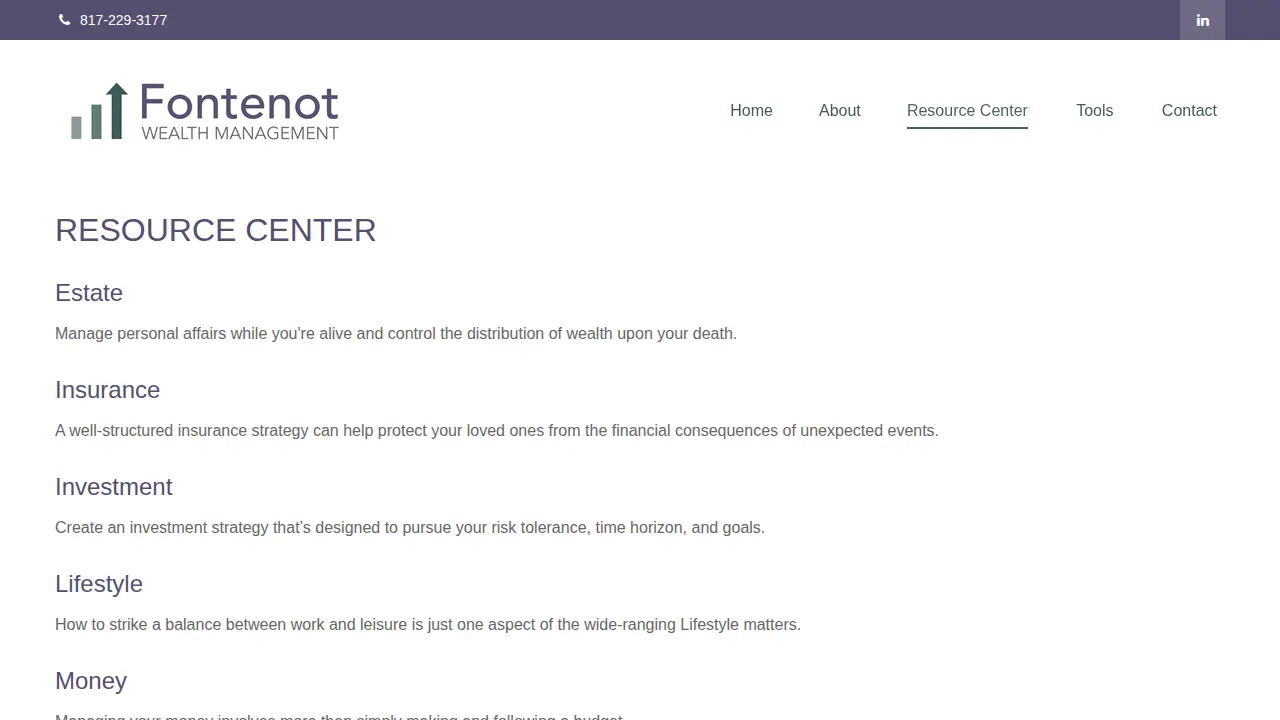 Fontenot Wealth Management page