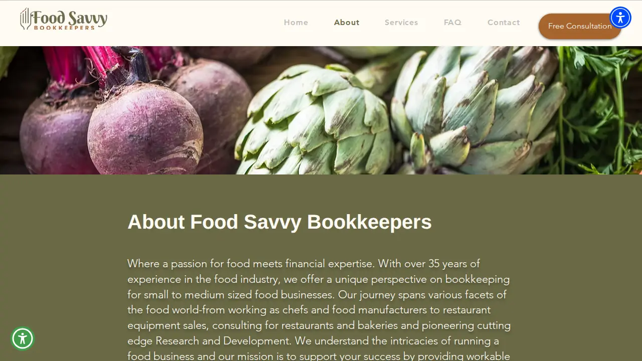 Food Savvy Bookkeepers page