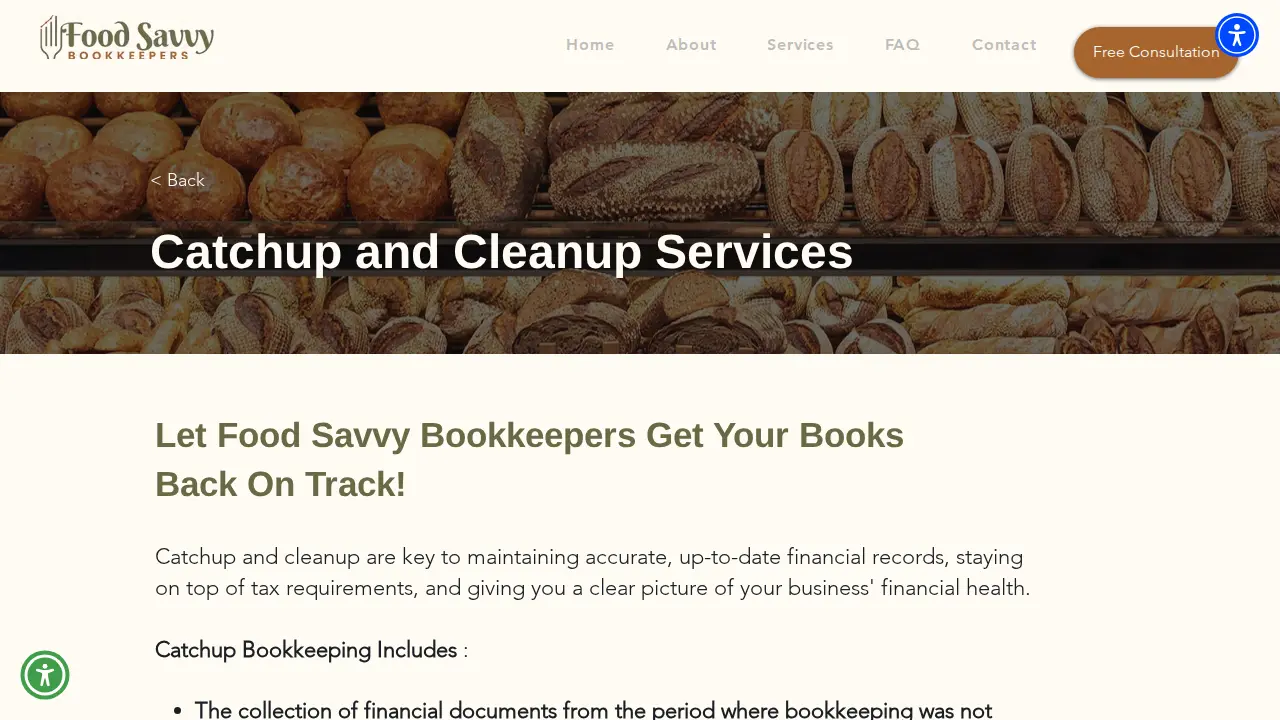Food Savvy Bookkeepers page