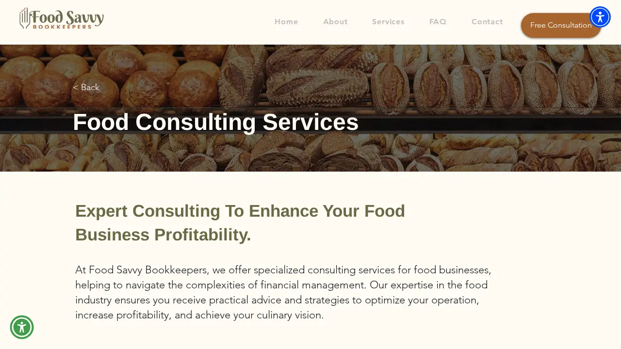 Food Savvy Bookkeepers page