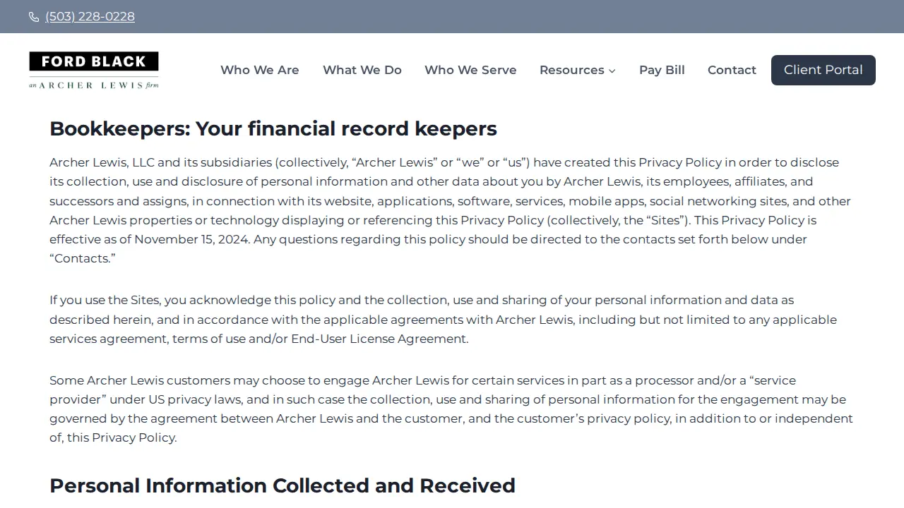 Ford Black, LLC an Archer Lewis Firm page
