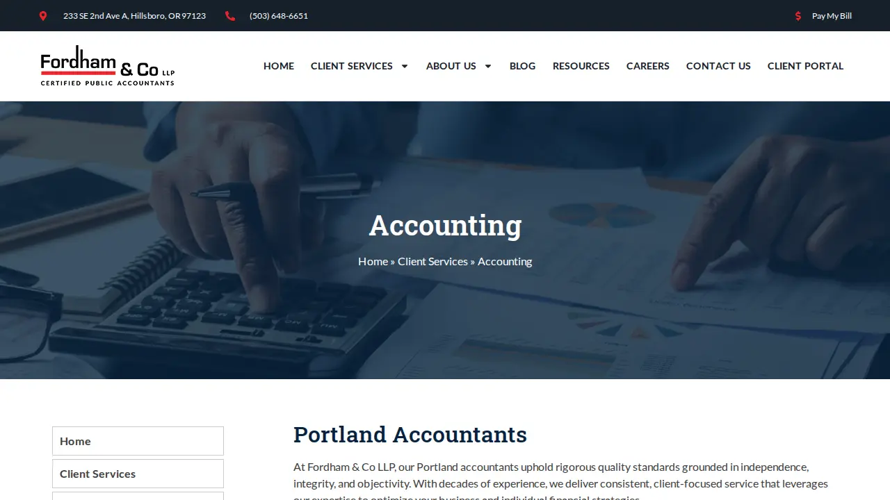 Fordham & Co Certified Public Accountants page