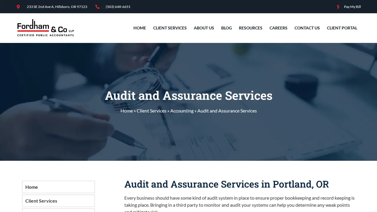 Fordham & Co Certified Public Accountants page