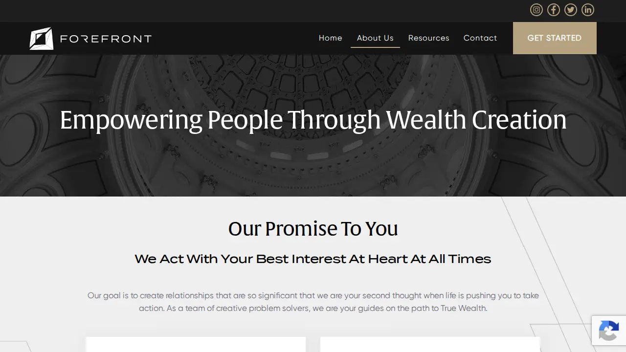 Forefront Wealth Partners page