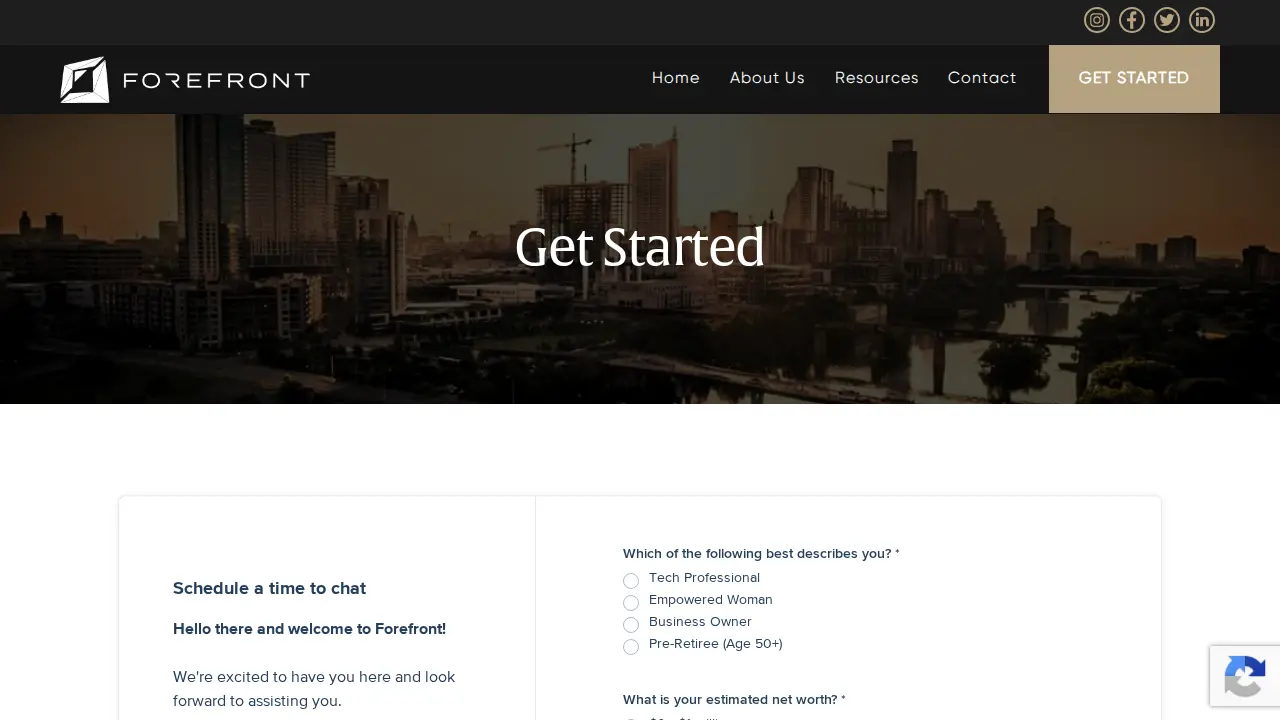 Forefront Wealth Partners page