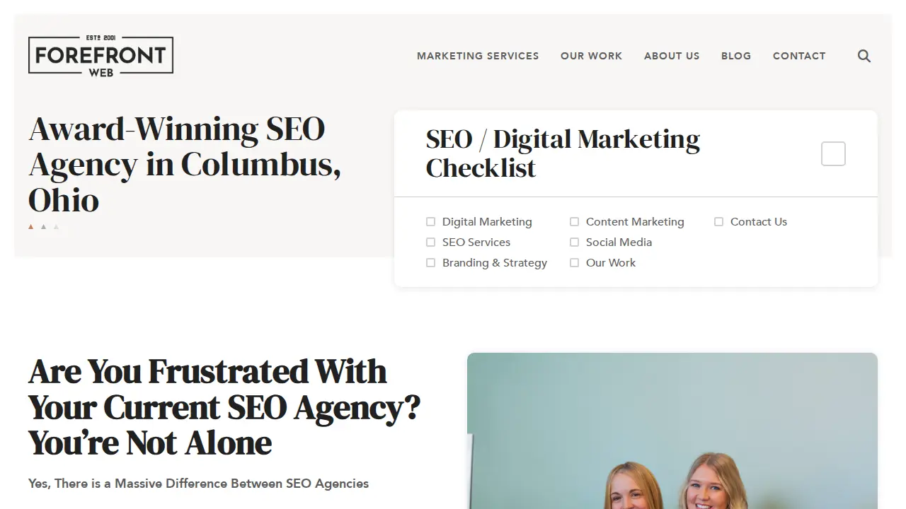ForeFront Web page