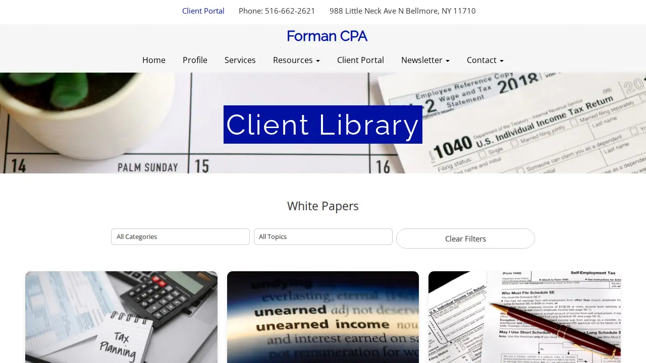 Forman CPA page