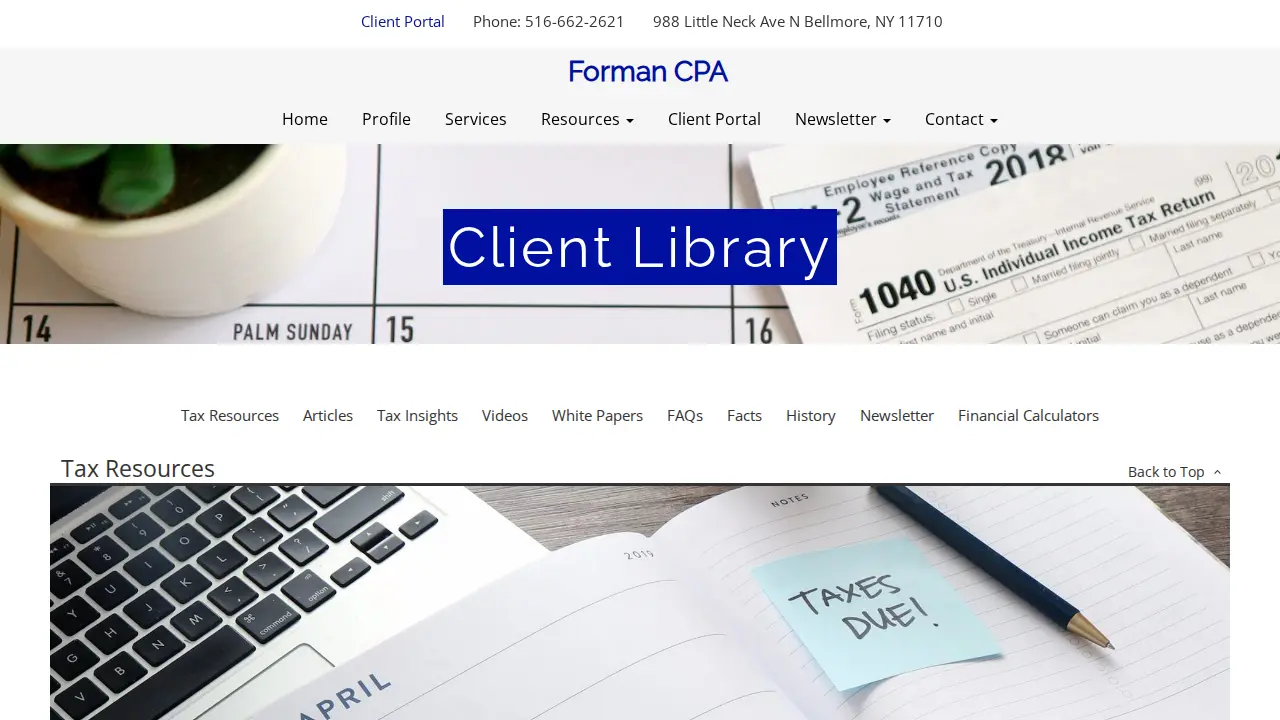 Forman CPA page