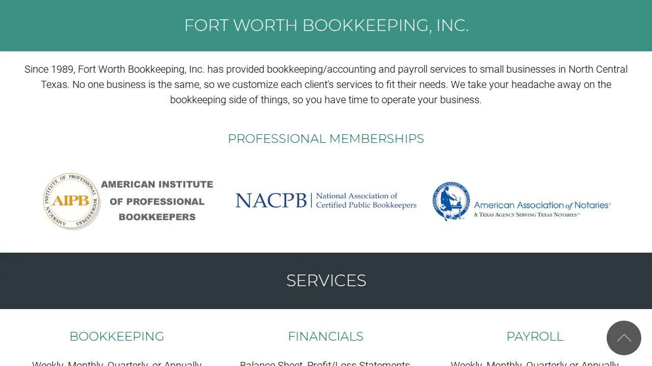 Ft Worth Bookkeeping Inc page