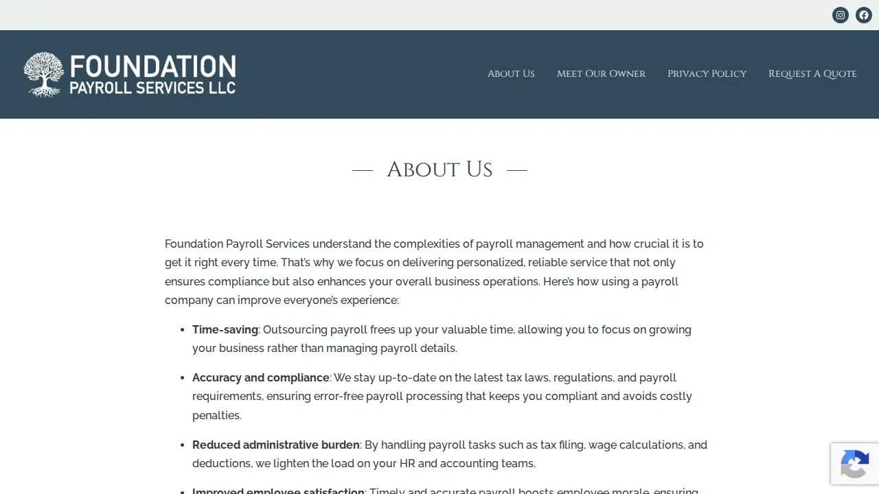 Foundation Payroll Services page