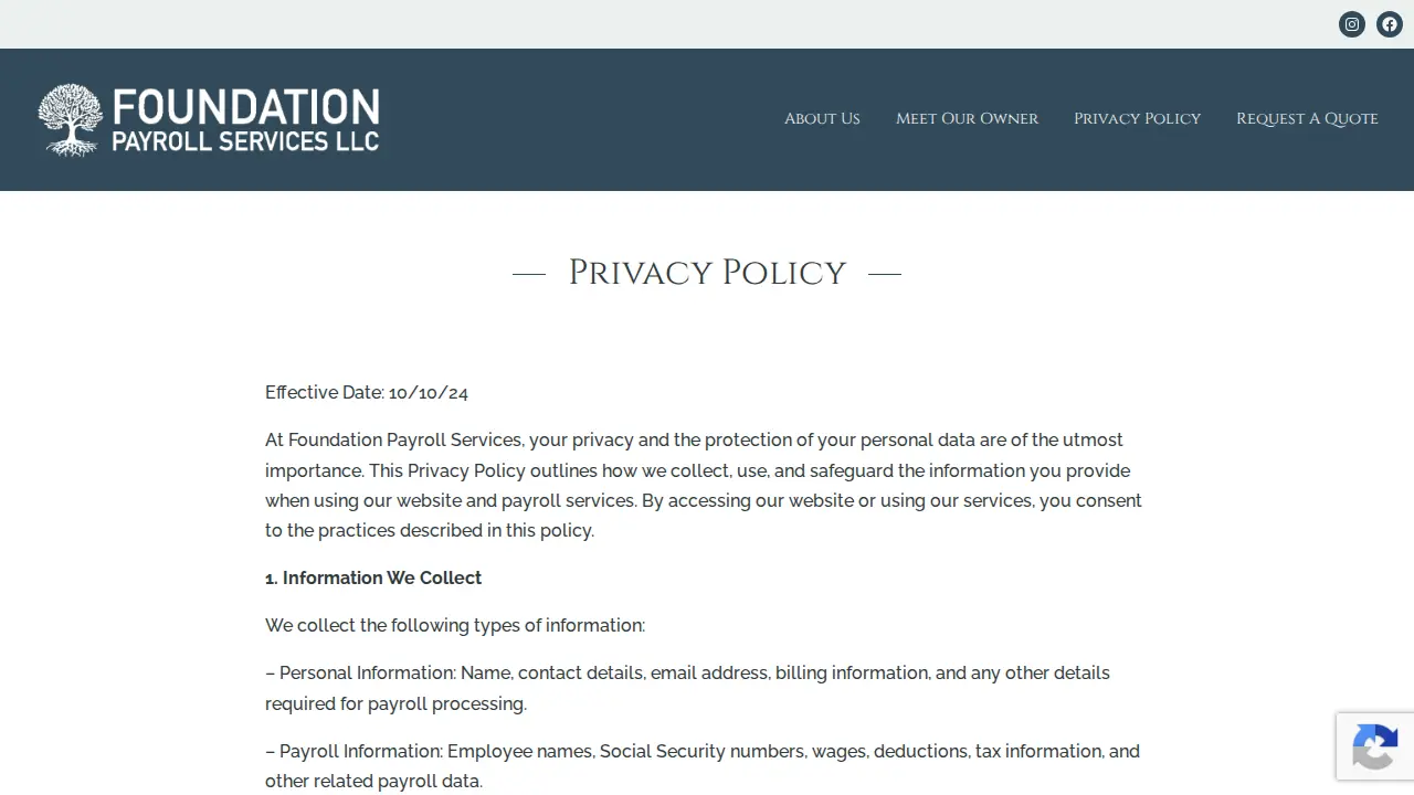 Foundation Payroll Services page
