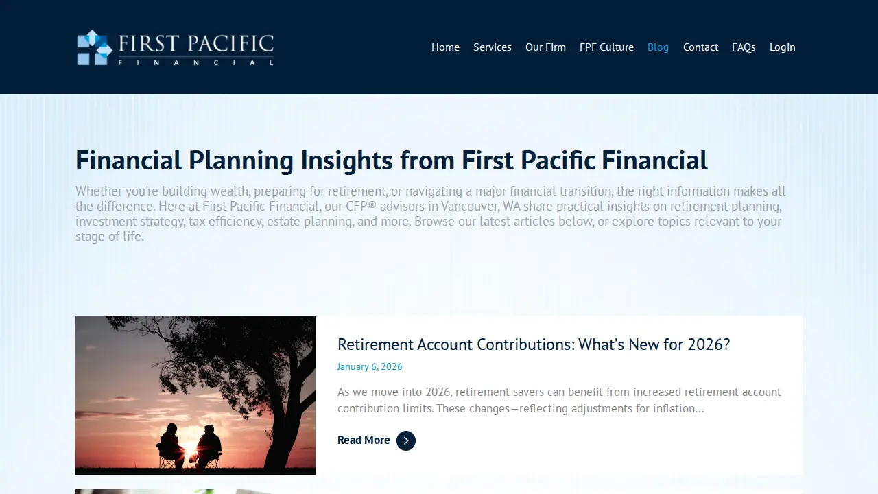 First Pacific Financial page