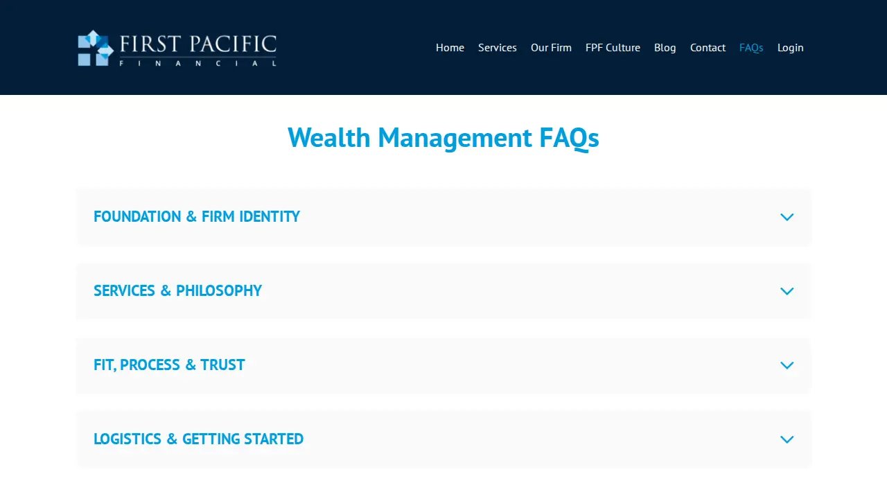 First Pacific Financial page