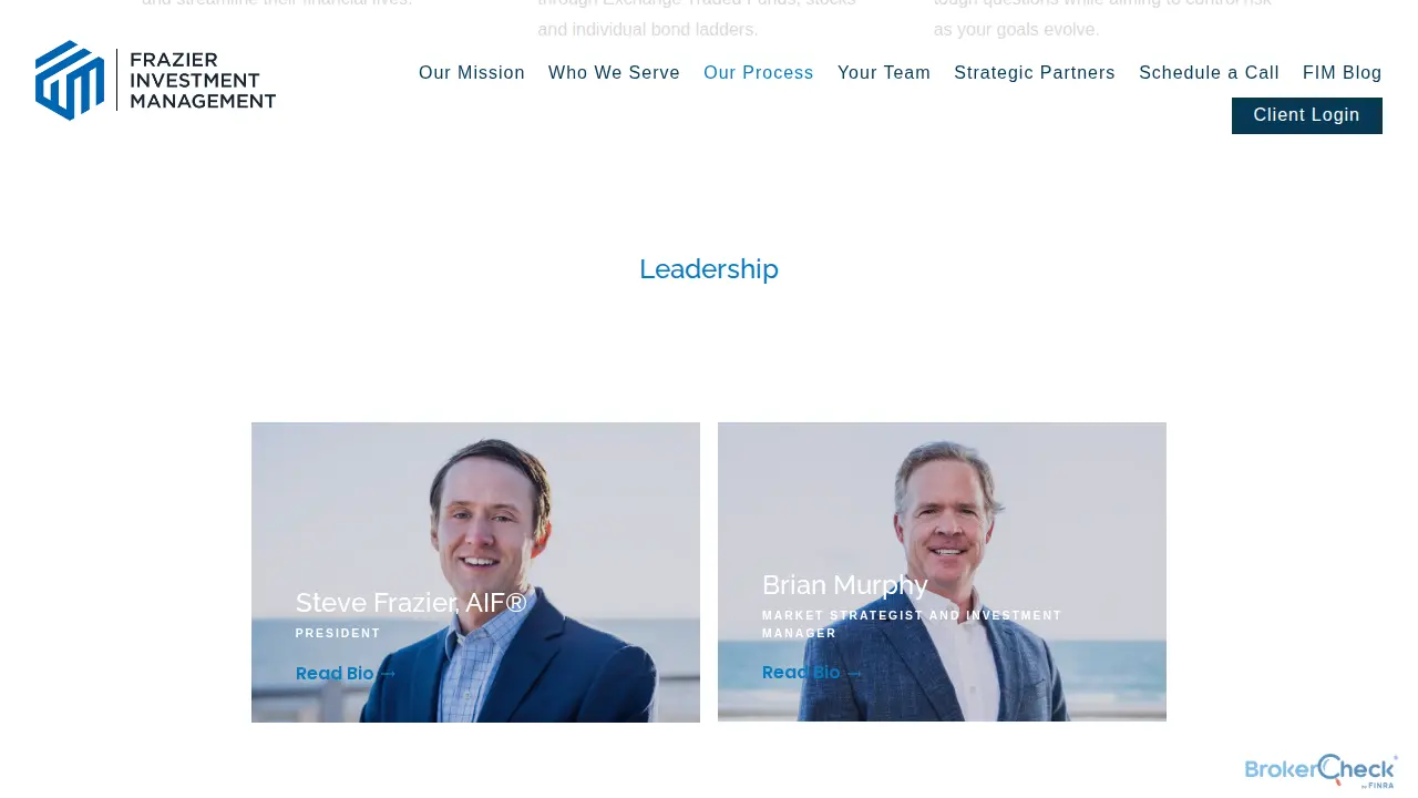 Frazier Investment Management page