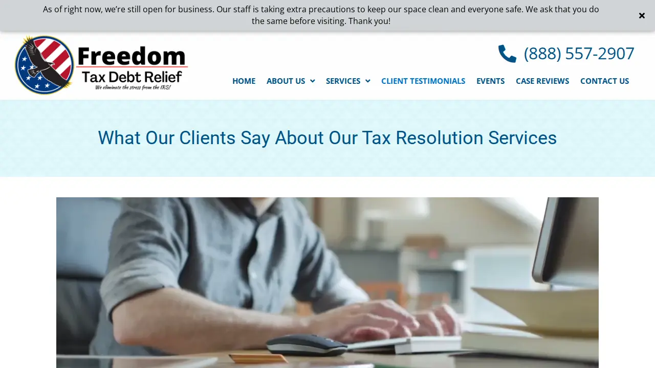 Freedom Tax Debt Relief page