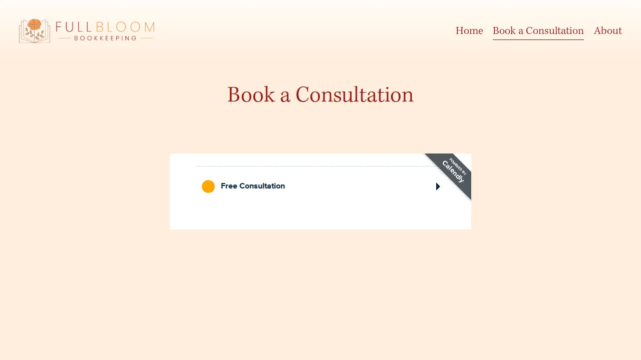 Full Bloom Bookkeeping page